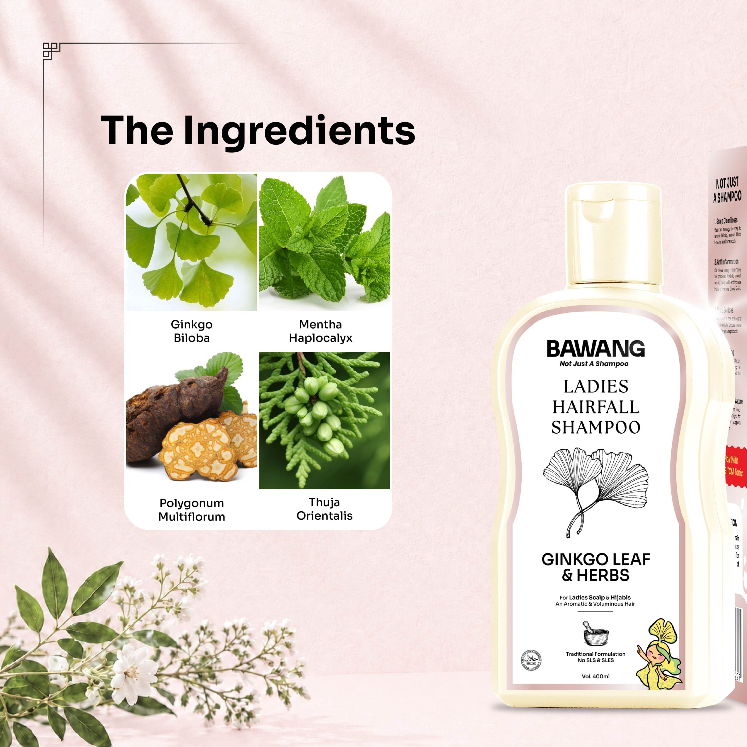 BAWANG Ladies Hair Fall Shampoo 400ML - Image 2