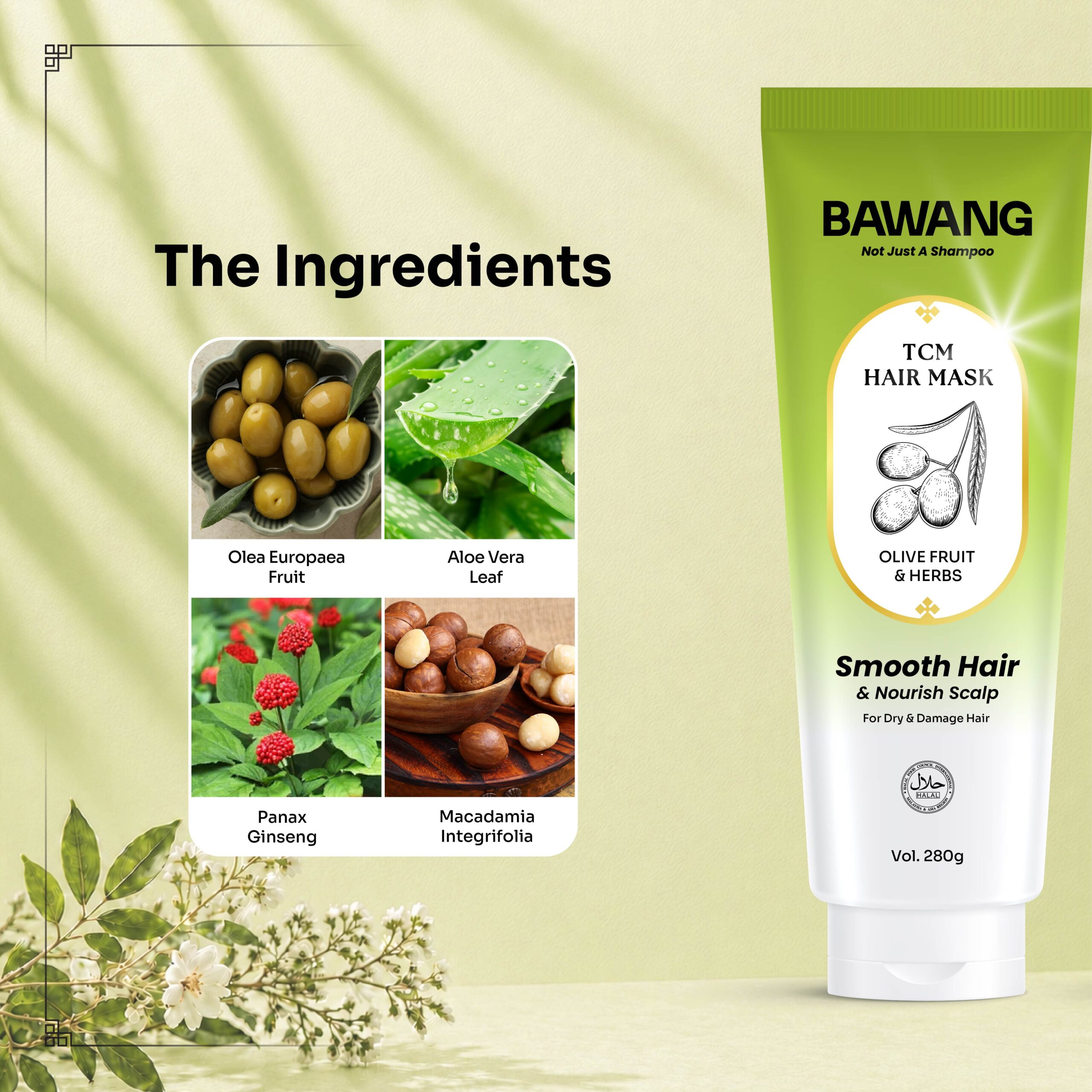 BAWANG Smooth Hair & Nourish Scalp TCM Hair Mask 280g - Image 2