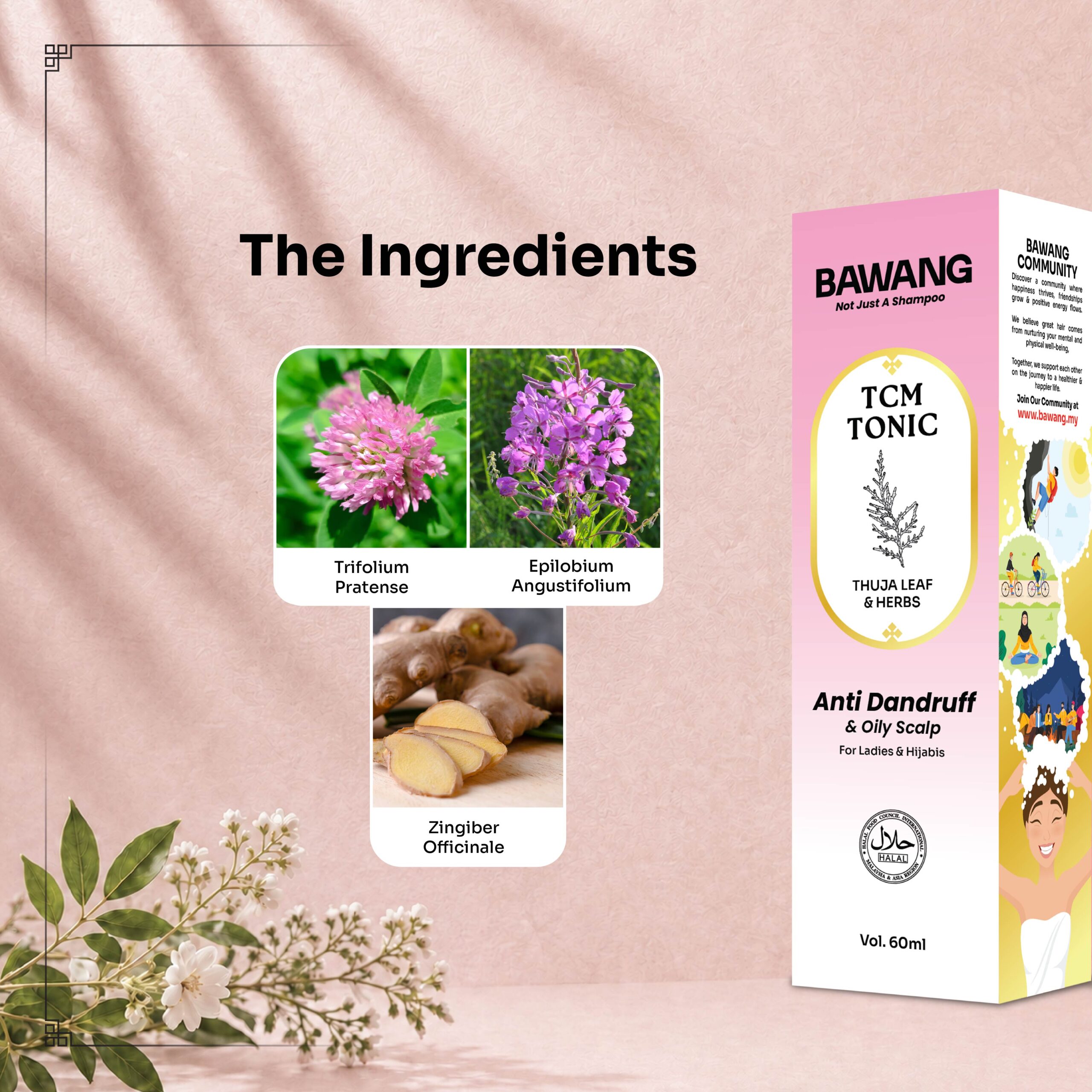 BAWANG Anti Dandruff & Oily Scalp TCM Tonic 60ML - Image 2