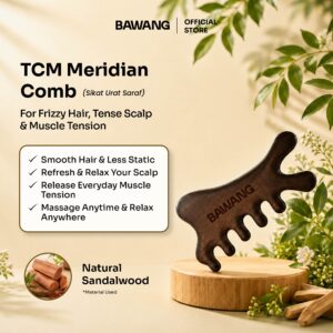 BAWANG Meridian Wooden Massage Comb | Sikat Urat Saraf